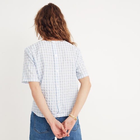 Gingham check front tie top - Picture 2 of 5